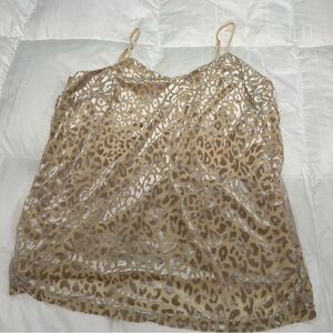 JODIFL lined Animal print gold/ metallic camisole with adjustable straps- NWOT